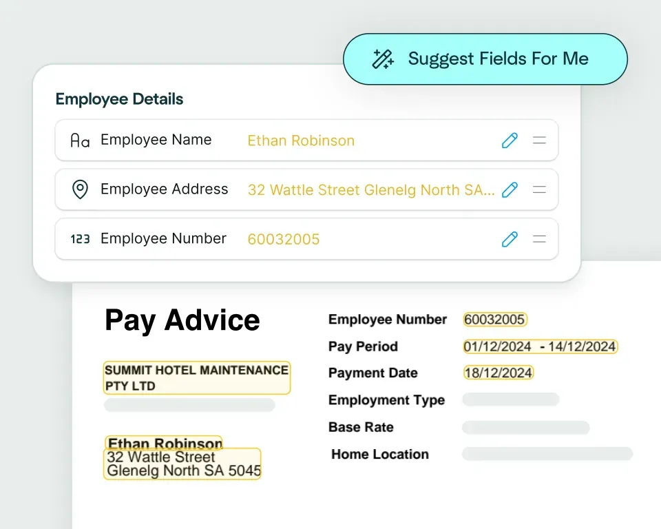 Example of automated data extraction from a consignment note